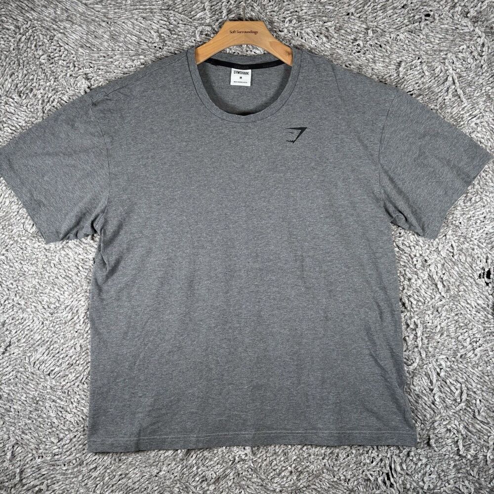 Gymshark T-Shirt Men’s Medium Gray Short Sleeve Activewear Gym Stretch Gray Work